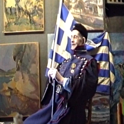 Ο Κώστας Λούστας ζωγραφίζει τον Ζαχαρία Διάφα